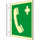 Fahnenschild Notruftelefon nach ISO 7010 (E 004)