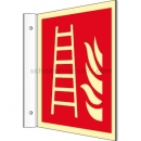 mit Brandschutzzeichen: Fahnenschild Feuerleiter nach DIN EN ISO 7010